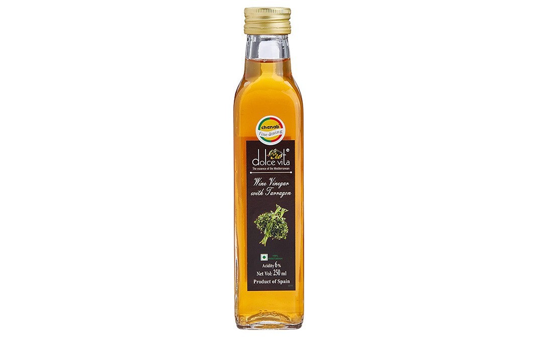 Dolce Vita Wine Vinegar With Tarragon    Glass Bottle  250 millilitre